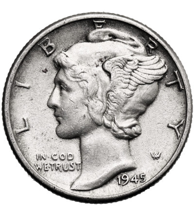 USA. 10 Cents “Mercury Dime” 1945, Philadelphia