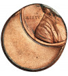 USA. 1 Cent ,,Lincoln Cent", destrukt menniczy - niecentryczne bicie