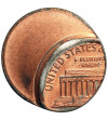 USA. 1 Cent ,,Lincoln Cent", destrukt menniczy - niecentryczne bicie