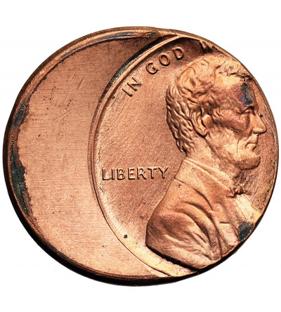 USA. 1 Cent “Lincoln Cent”, mint made error - struck off center
