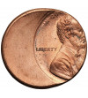 USA. 1 Cent “Lincoln Cent”, mint made error - struck off center