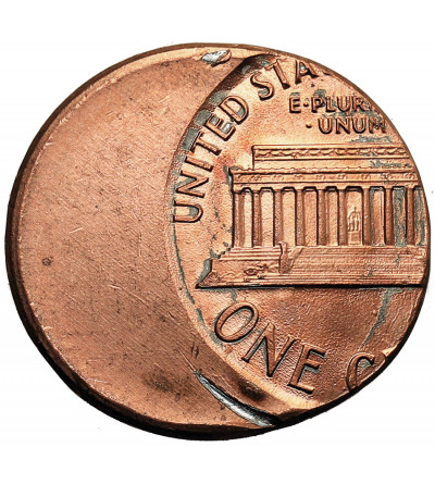 USA. 1 Cent “Lincoln Cent”, mint made error - struck off center