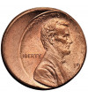 USA. 1 Cent “Lincoln Cent”, mint made error - struck off center