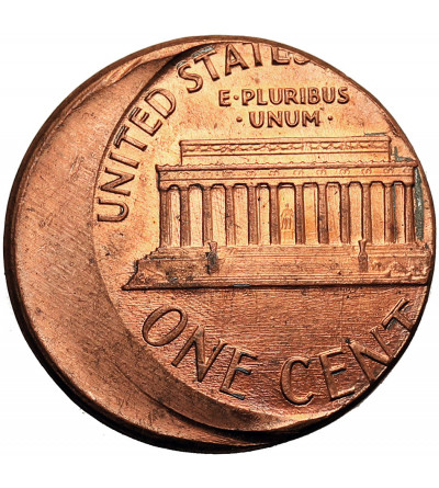USA. 1 Cent “Lincoln Cent”, mint made error - struck off center