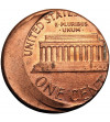 USA. 1 Cent “Lincoln Cent”, mint made error - struck off center