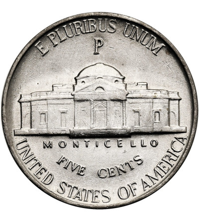 USA. 5 Cents 1943 P, “Jefferson Wartime Nickel”, Philadelphia