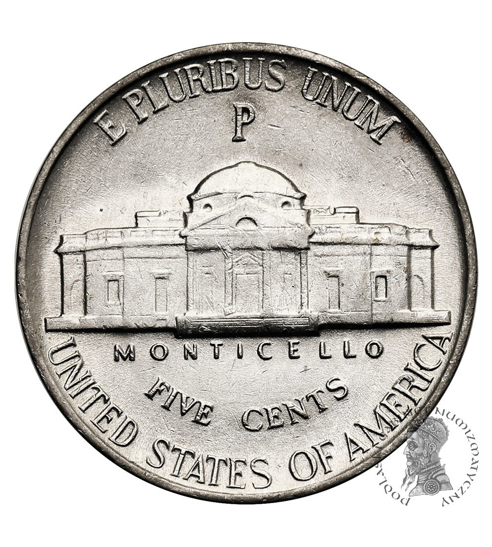 USA. 5 Cents 1943 P, “Jefferson Wartime Nickel”, Philadelphia