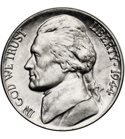 USA. 5 Cents 1944 P, “Jefferson Wartime Nickel”, Philadelphia
