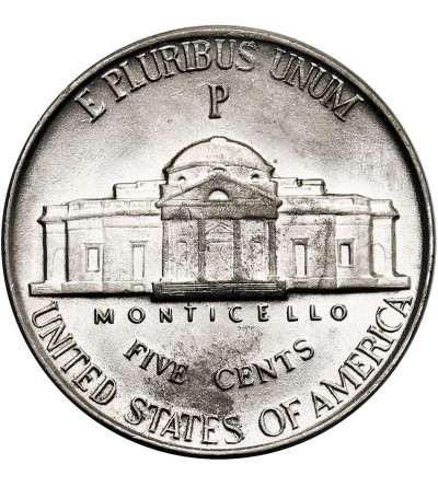 USA. 5 Cents 1944 P, “Jefferson Wartime Nickel”, Philadelphia