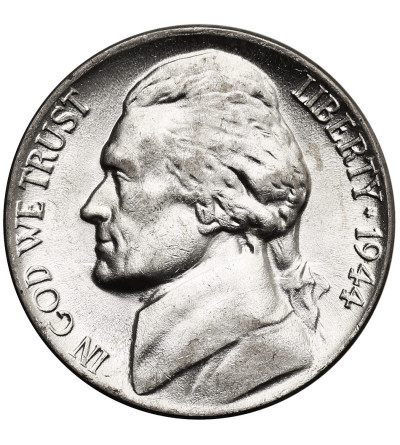 USA. 5 Cents 1944 P, “Jefferson Wartime Nickel”, Philadelphia