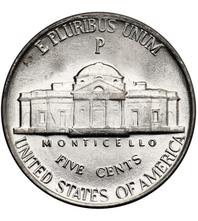 USA. 5 Cents 1944 P, “Jefferson Wartime Nickel”, Philadelphia