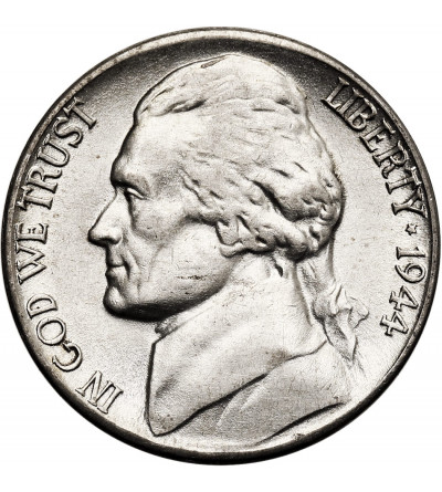 USA. 5 Cents 1944 S, “Jefferson Wartime Nickel”, San Francisco