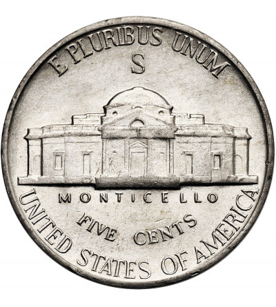 USA. 5 Cents 1944 S, “Jefferson Wartime Nickel”, San Francisco