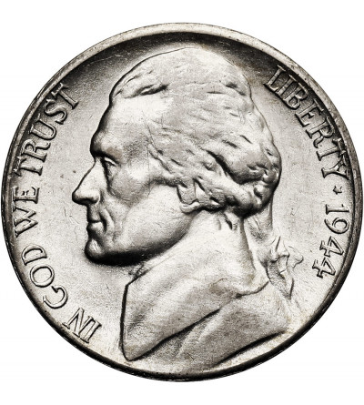USA. 5 Cents 1944 S, “Jefferson Wartime Nickel”, San Francisco