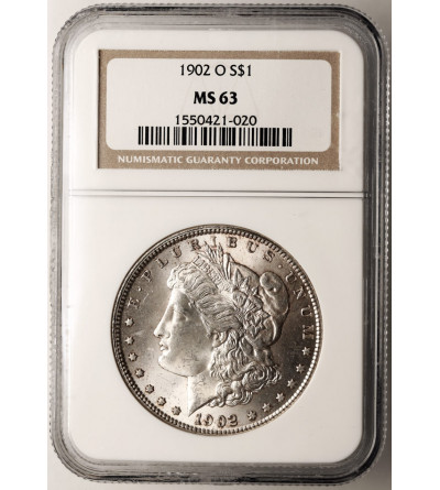 USA. Morgan Dolar, 1902 O, Nowy Orlean - NGC MS 63