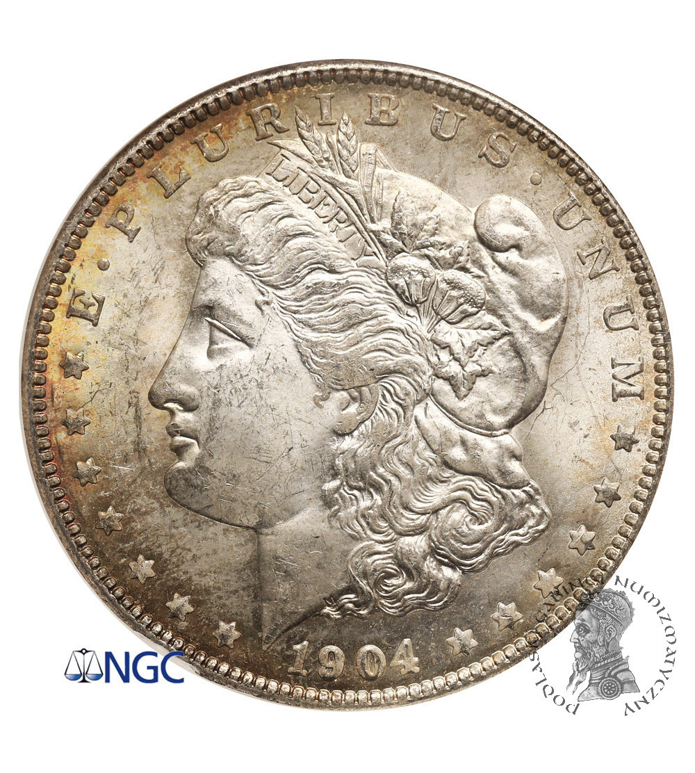 USA. Morgan Dollar 1904 O, New Orleans - NGC MS 63