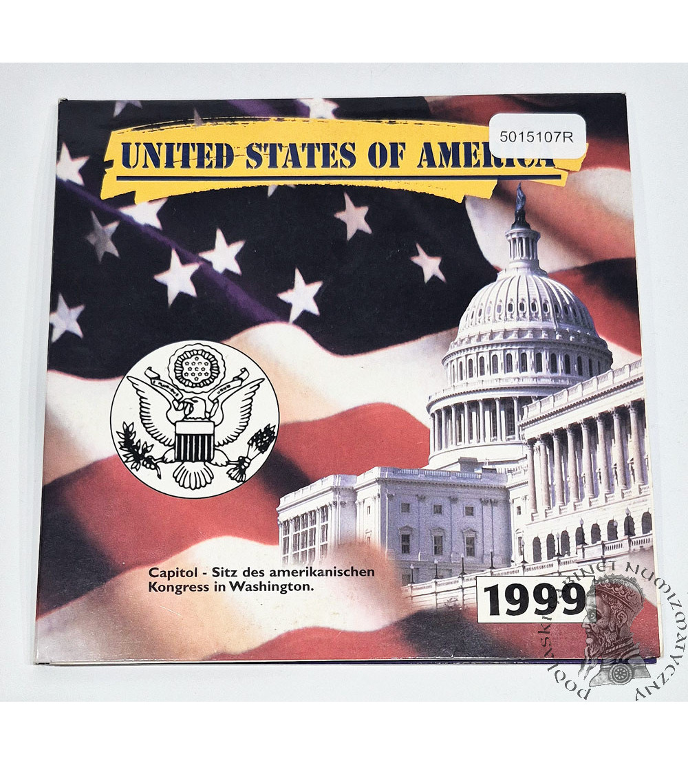 USA. Set of 5 x 25 Cents (Quarter Dollar) 1999, Accession of Additional States to the American Federation
