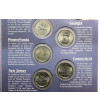 USA. Set of 5 x 25 Cents (Quarter Dollar) 1999, Accession of Additional States to the American Federation