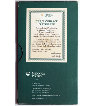 Poland. Miniatures of the Polish Circulation Coins 2008, Official Annual Set