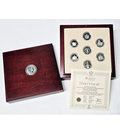 Poland. Set of 7 medals “National Symbols of Poland - Majesty of Poland in Royal Insignia,”