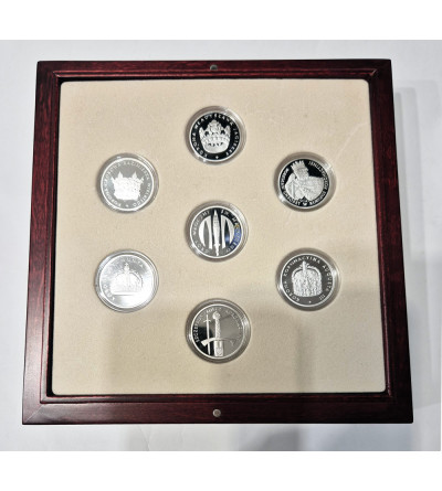 Poland. Set of 7 medals “National Symbols of Poland - Majesty of Poland in Royal Insignia,”