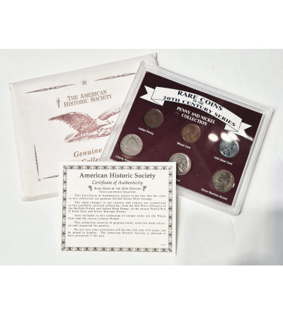 USA. Kolekcja 6 monet ,,Penny and Nickel Collection"