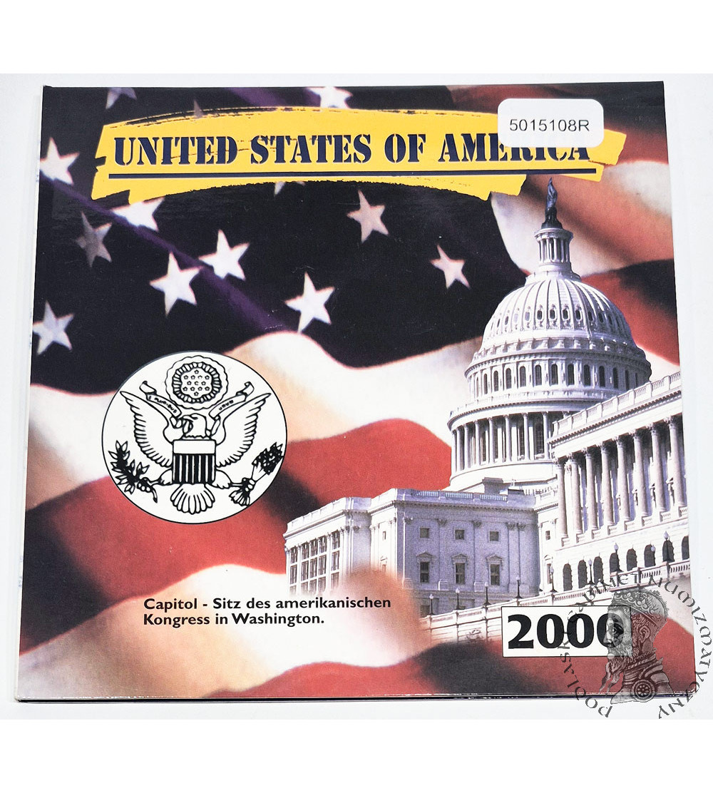 USA. Set of 5 x 25 Cents (Quarter Dollar) 2000, Accession of Additional States to the American Federation