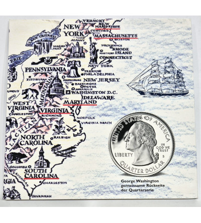 USA. Set of 5 x 25 Cents (Quarter Dollar) 2000, Accession of Additional States to the American Federation
