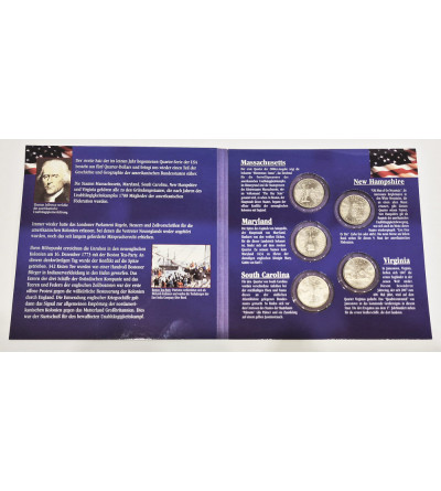 USA. Set of 5 x 25 Cents (Quarter Dollar) 2000, Accession of Additional States to the American Federation