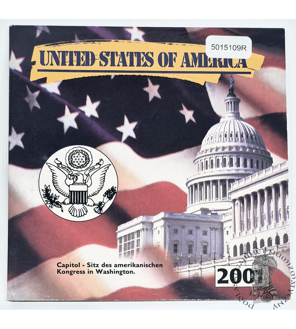 USA. Set of 5 x 25 Cents (Quarter Dollar) 2001, Accession of Additional States to the American Federation
