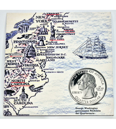 USA. Set of 5 x 25 Cents (Quarter Dollar) 2001, Accession of Additional States to the American Federation