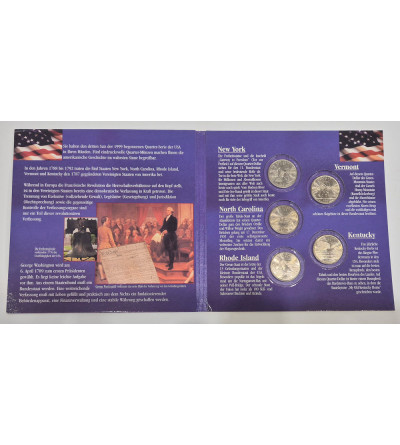 USA. Set of 5 x 25 Cents (Quarter Dollar) 2001, Accession of Additional States to the American Federation