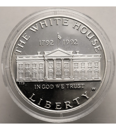 USA. 1 Dollar 1992 W, West Point, 200th Anniversary of the White House - Proof