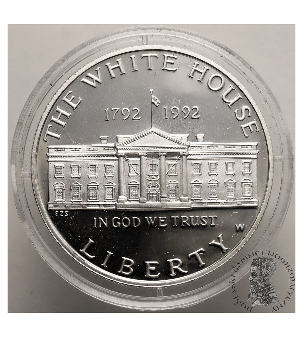 USA. 1 Dollar 1992 W, West Point, 200th Anniversary of the White House - Proof