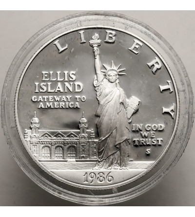 USA. 1 Dollar 1986 S, San Francisco, Statue of Liberty on Ellis Island - Proof