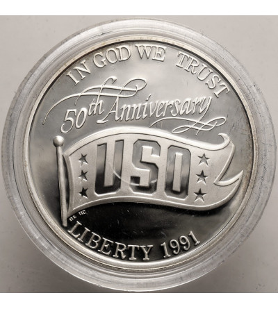 USA. 1 dollar 1991 S, San Francisco, 50th anniversary of the United Service Organisations - Proof