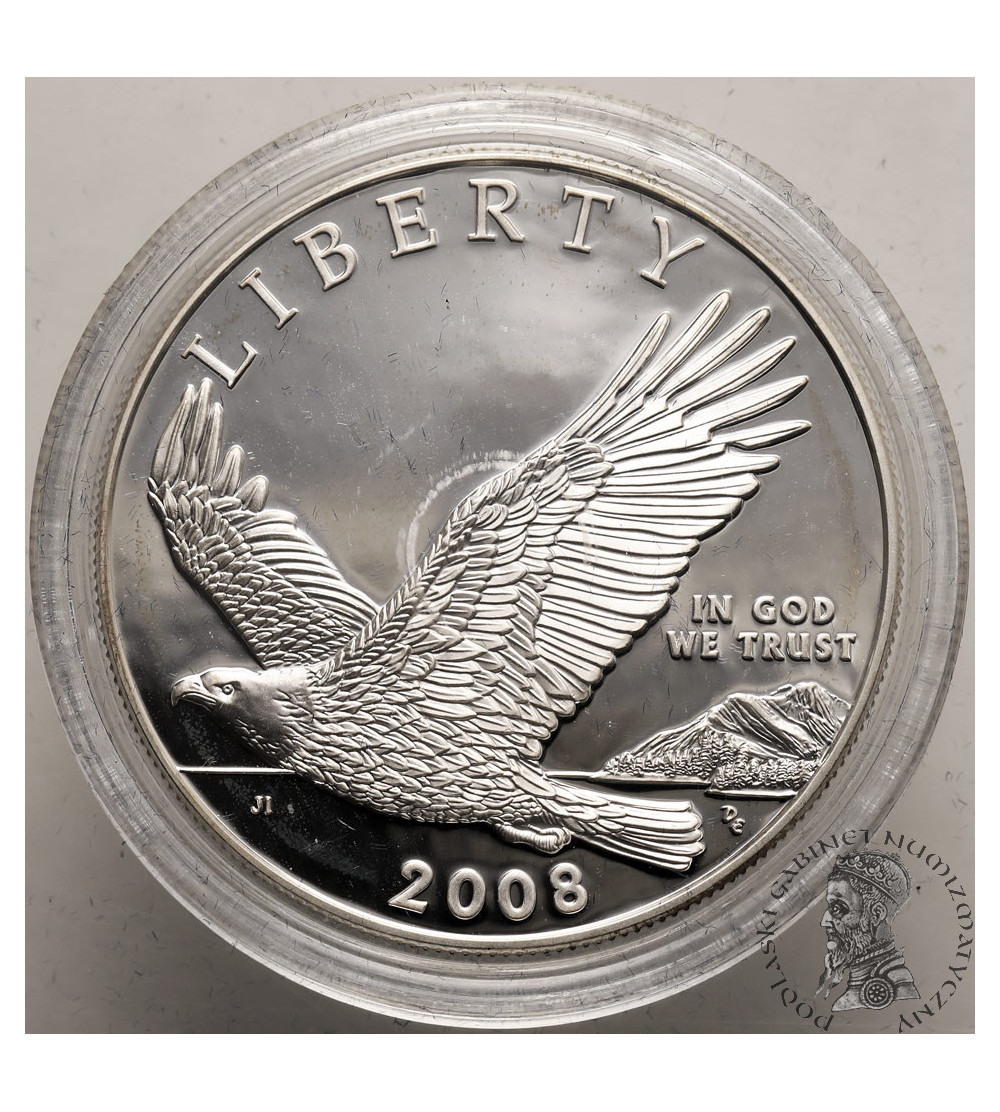 USA. 1 Dollar 2008 P, Philadelphia, Recovery of the American Bald Eagle Population - National Emblem - Proof