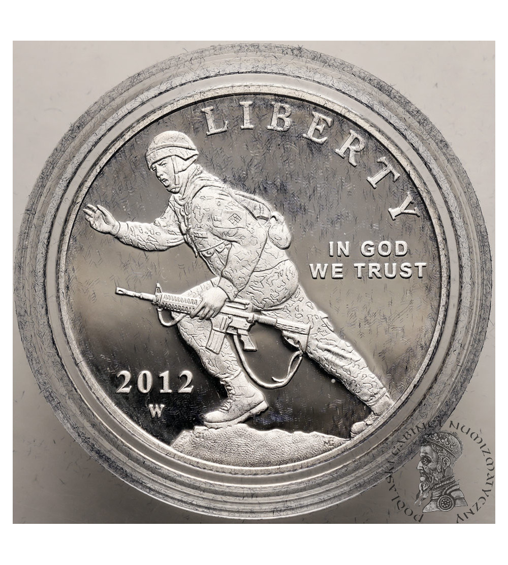 USA. 1 dolar 2012 W, West Point, Żołnierz piechoty - Proof