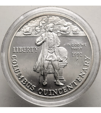 USA. 1 Dollar 1992 P, Philadelphia, 500th anniversary of Columbus' discovery of America - Proof