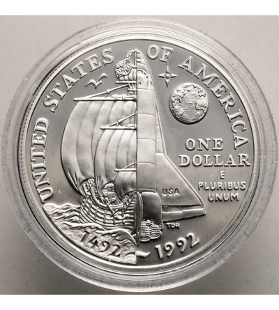 USA. 1 Dollar 1992 P, Philadelphia, 500th anniversary of Columbus' discovery of America - Proof