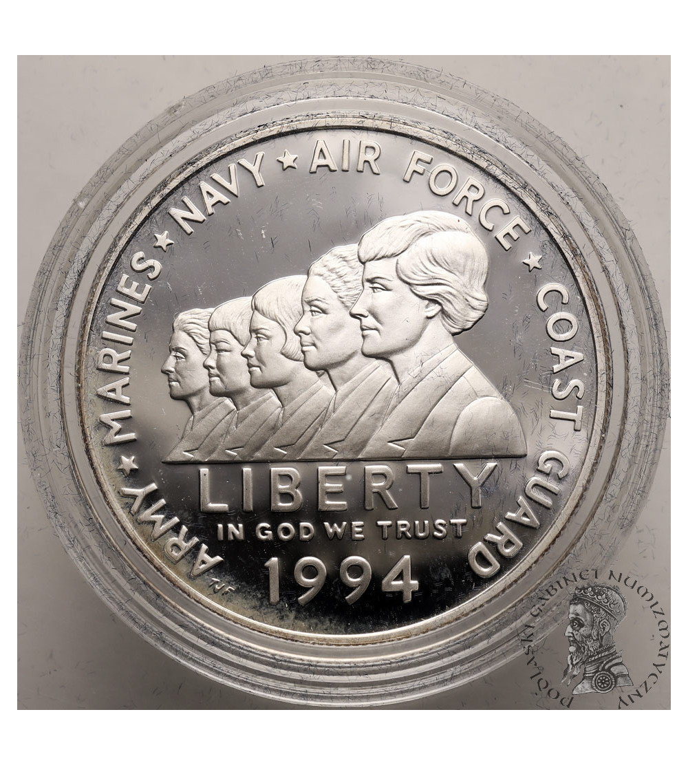 USA. 1 dolar 1994 P, Filadelfia, Kobiety w Służbie Wojskowej - Proof USA. 1 dolar 1994 P, Filadelfia, Kobiety w Służbie Wojskowej - Proof