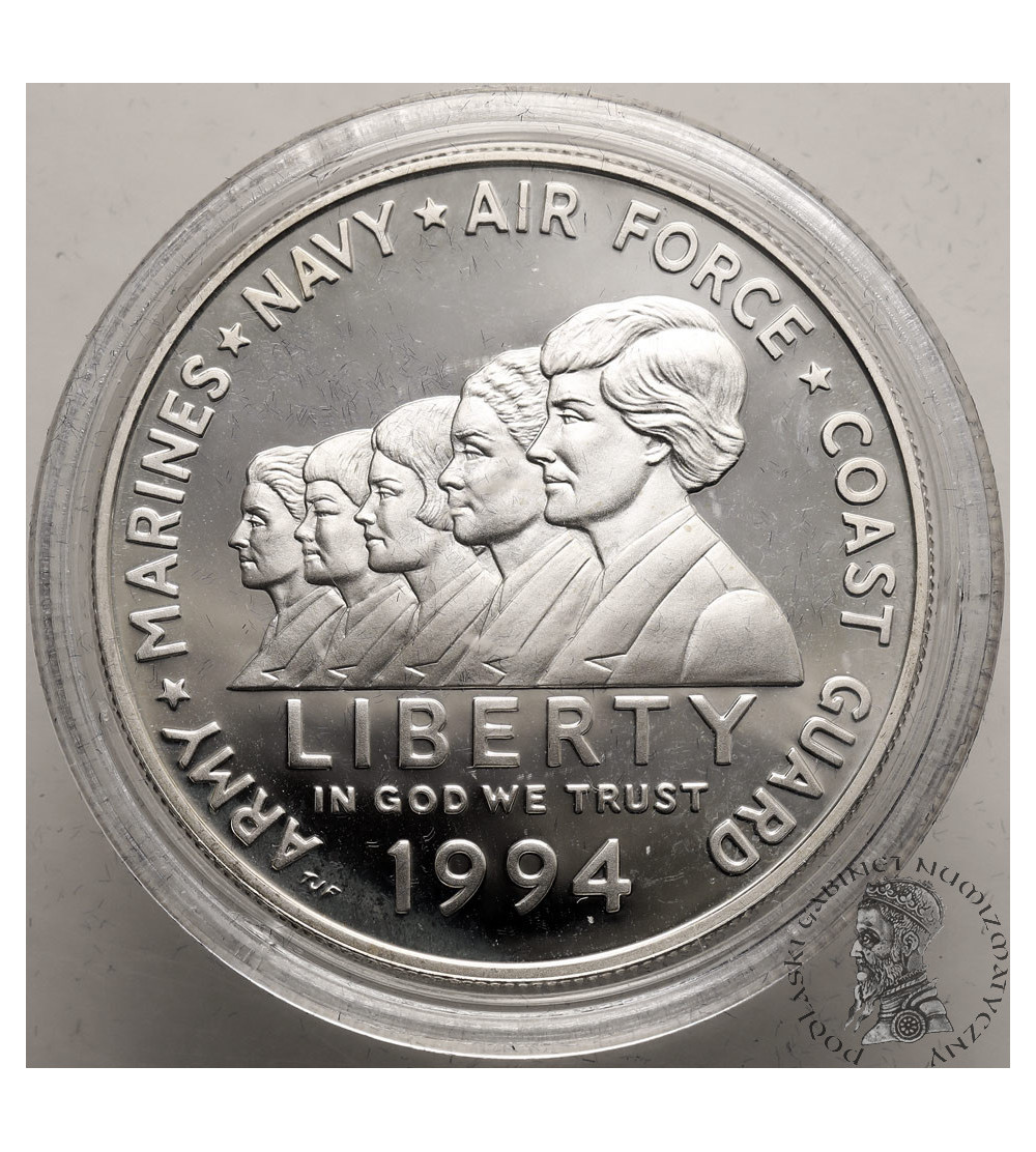 USA. 1 Dollar 1994 P, Philadelphia, Women in Military Service - Proof