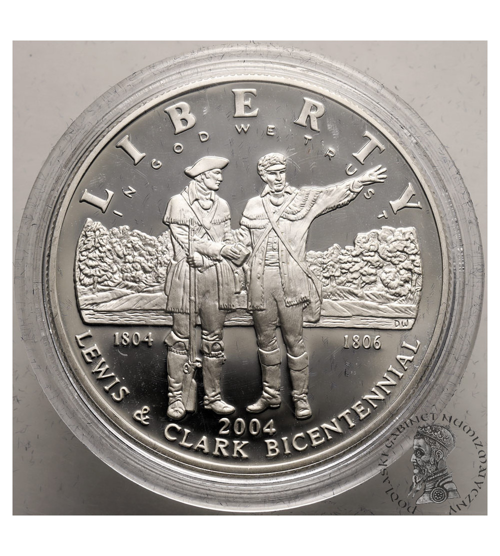 USA. 1 dolar 2004 P, Filadelfia, 200 rocznica wyprawy Lewisa i Clarka - Proof