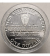 USA. 1 Dollar 1995 W, West Point, D-Day, 50th anniversary of the end of World War II - Proof
