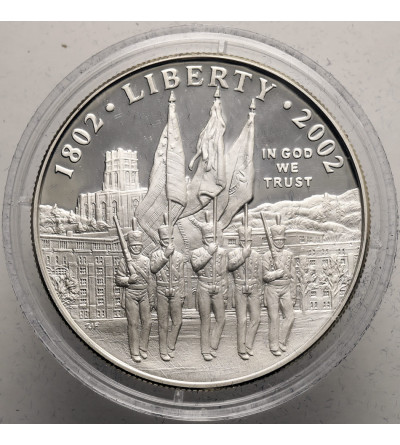 USA. 1 Dollar 2002 W, West Point, 200th anniversary of the United States Military Academy at West Point - Proof