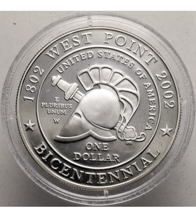 USA. 1 Dollar 2002 W, West Point, 200th anniversary of the United States Military Academy at West Point - Proof