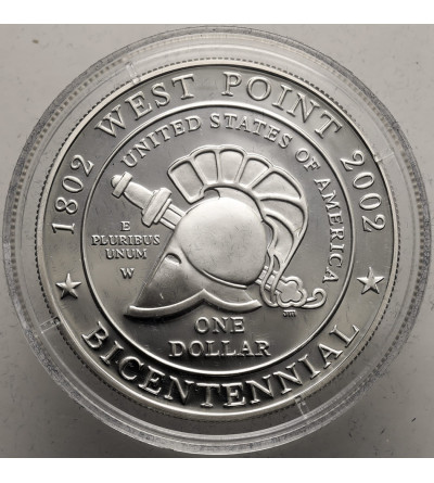 USA. 1 Dollar 2002 W, West Point, 200th anniversary of the United States Military Academy at West Point - Proof