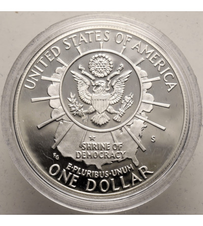 USA. 1 dolar 1991 S, San Francisco, Pomnik Narodowy Mount Rushmore - Proof
