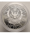 USA. 1 dolar 1991 S, San Francisco, Pomnik Narodowy Mount Rushmore - Proof