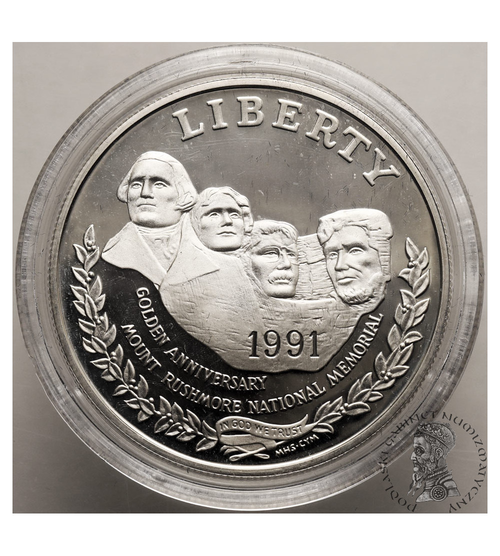 USA. 1 Dollar 1991 S, San Francisco, Mount Rushmore National Memorial - Proof